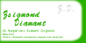 zsigmond diamant business card